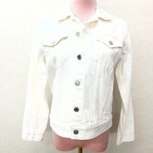 Lucky Brand Flap Pockets Denim White The Tomboy Trucker Jacket Womens Size S